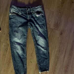 Vigoss Distressed Blue Denim with Embellished Details